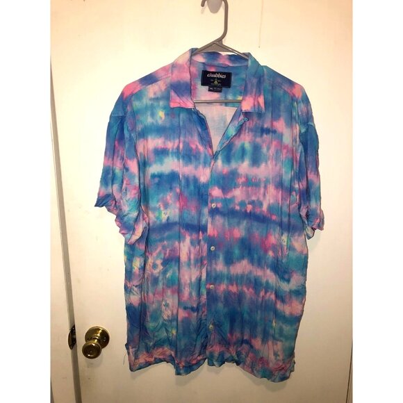 NEW Chubbies Men's XXL 2XL The Mr. Cool Rayon Tie Dye Sunday Shirt Button Front - Picture 1 of 4